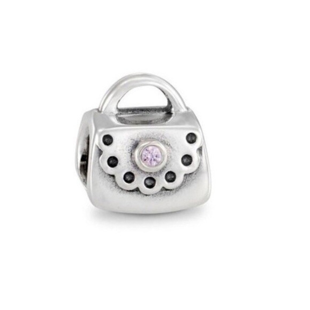 Pandora Purse Charm with Pink Zirconia Stone